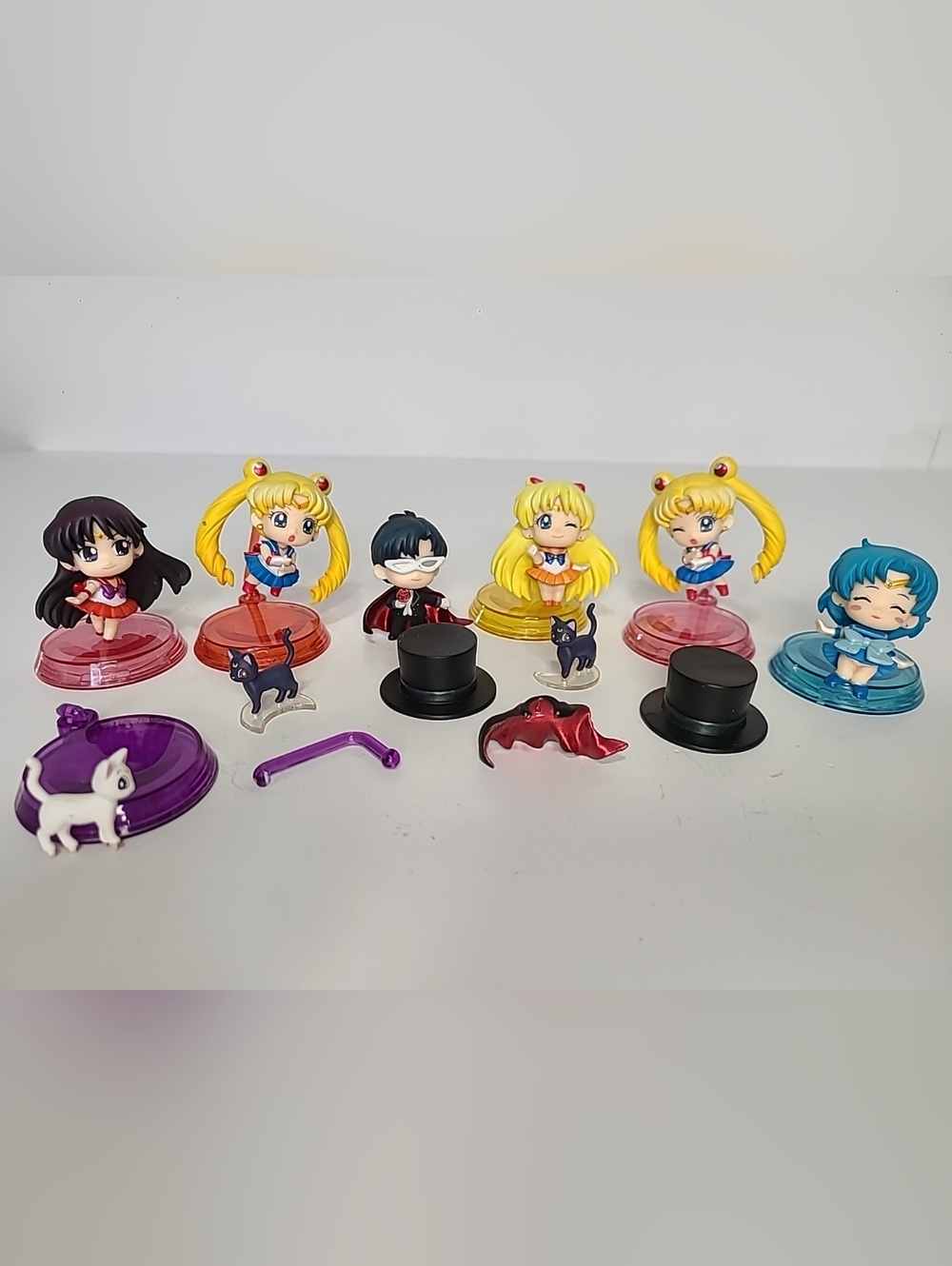 Sailor Moon Petit Chara Mini Figure Lot MegaHouse Luna Artemis Tuxedo Mask